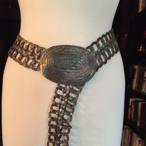 Handmade Woven Real Pewter Adjustable Belt